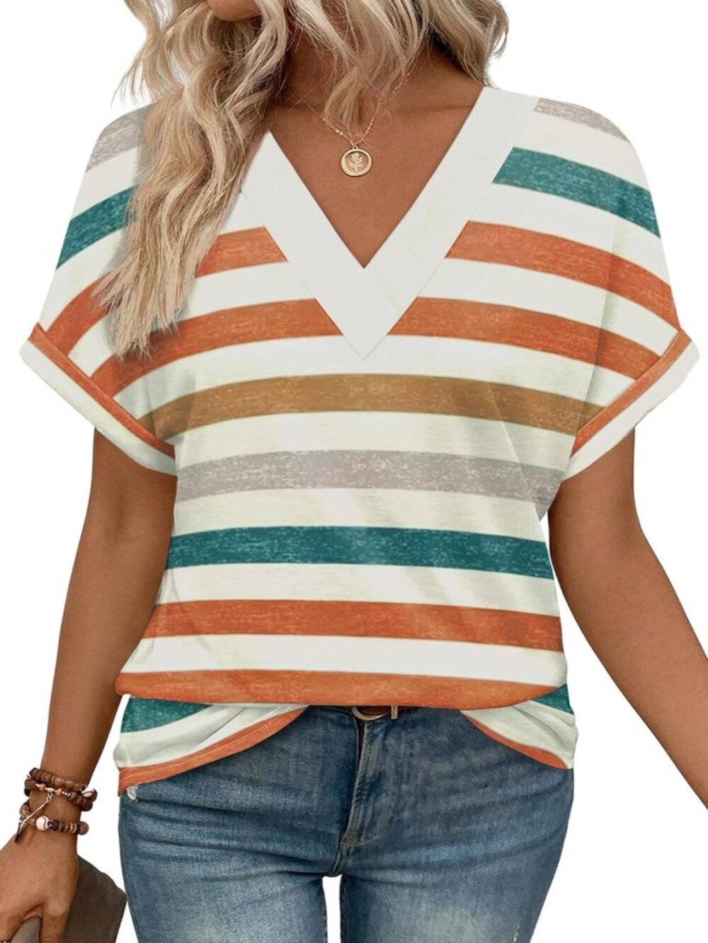Womens Summer Tops Short Dolman Sleeve Shirts 2026 Fashion V Neck Outfits Clothe